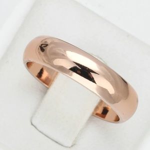 Rose Gold High Polished Wedding Band Classic Ring